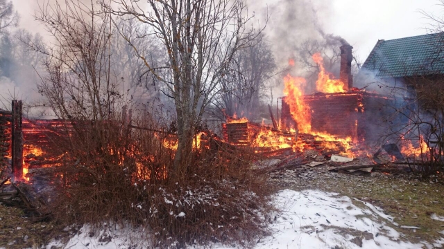 В Рузском округе сгорел дом