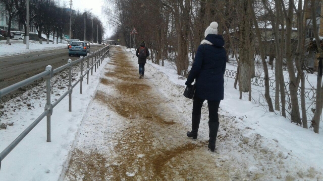 В Дмитрове по предписаниям Госадмтехнадзора очищено от снега 10 километров тротуаров