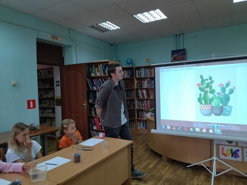 В Рузской библиотеке рисовали кактусы