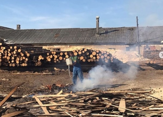 Работников пилорамы в Рузском округе оштрафовали за сжигание древесных остатков