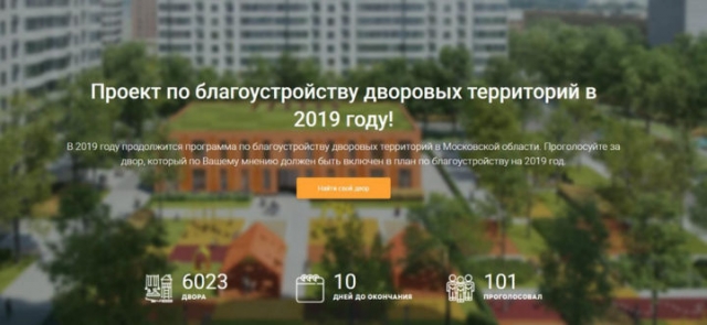 Голосование по ремонту дворов в 2019 году стартовало в Подмосковье