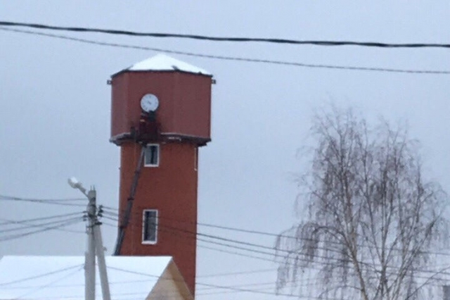 На обновленной водонапорной башне в поселке Рузского округа установят часы