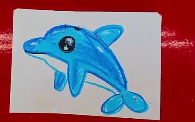 Юные читатели учились рисовать дельфина 