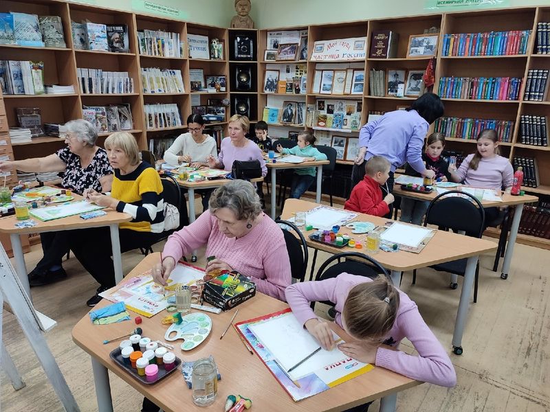 В Тучковской библиотеке состоялся урок рисования