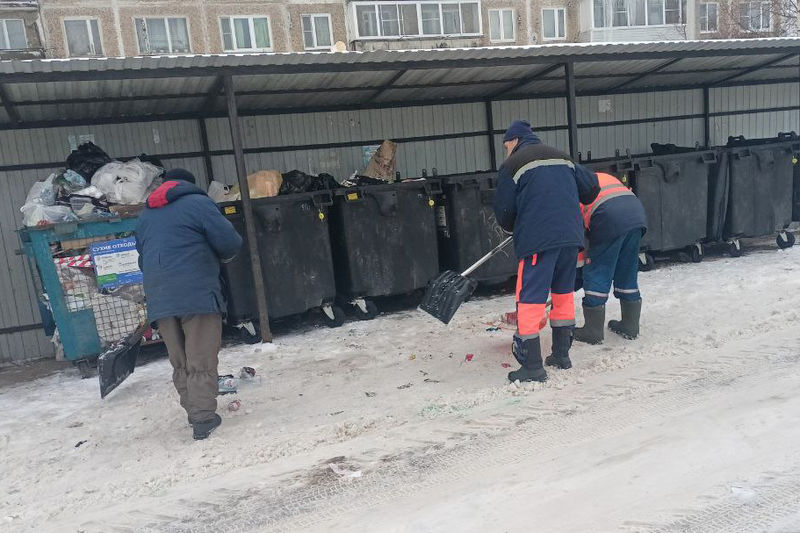 В Рузском округе расчищают контейнерные площадки