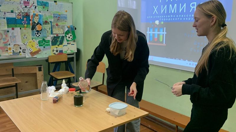 Молодежный парламент провел урок химии для рузских школьников