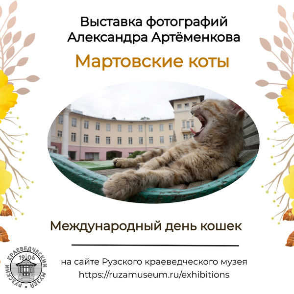 Фотовыставка «Мартовские коты» открылась на сайте Рузского краеведческого музея 