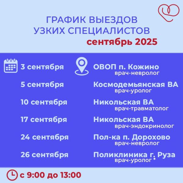 Жителей Рузского округа приглашают на прием узких специалистов