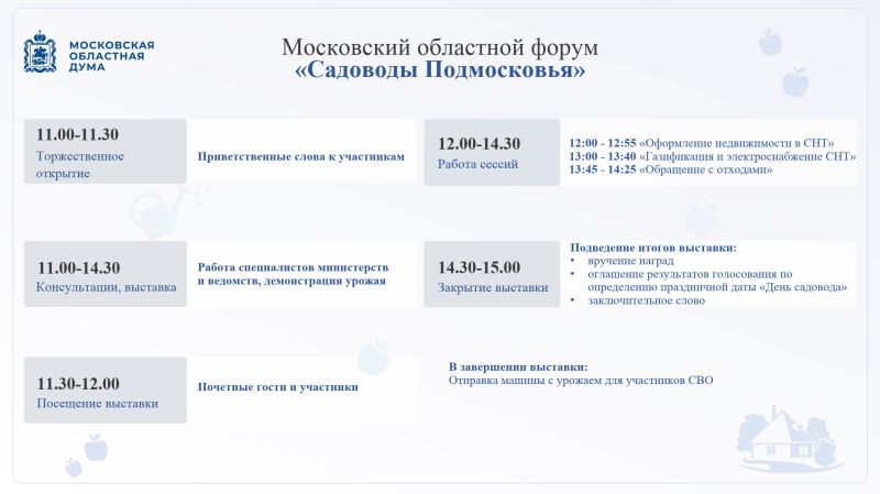 В Щёлково пройдет Московский областной форум «Садоводы Подмосковья»