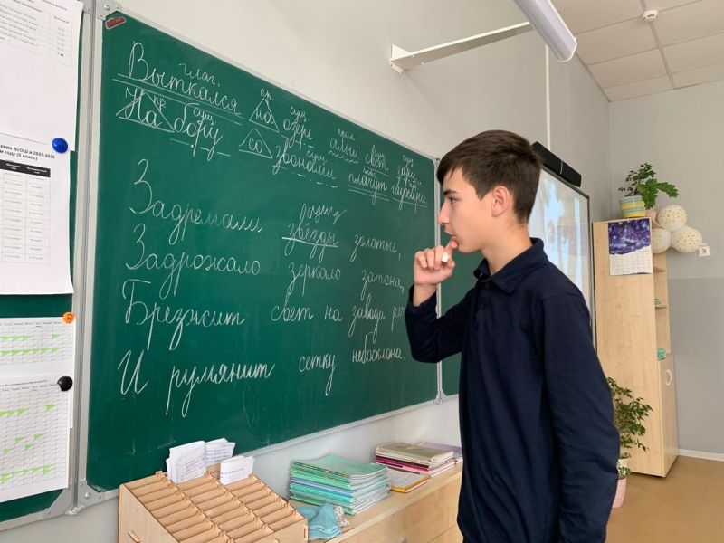 Тематический урок русского языка прошел в Тучковской школе №1