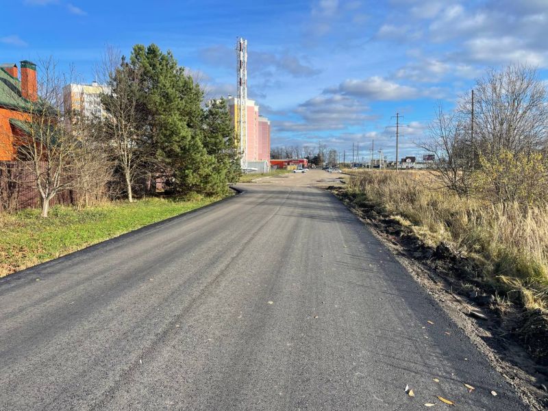 На улице Вишнёвой в Рузе уложили новый асфальт