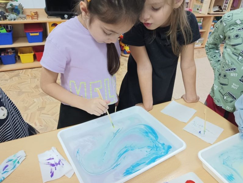 Рузские дошколята рисовали на воде