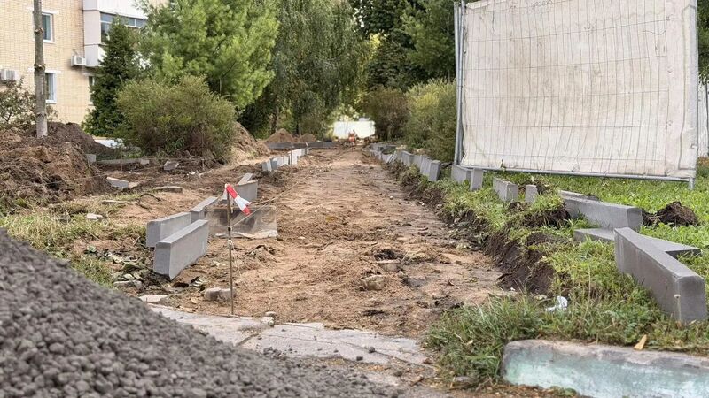 На улице Федеративной в Рузе идет масштабное благоустройство