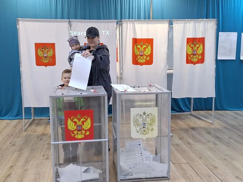 На избирательные участки Рузского округа приходят вместе с детьми 