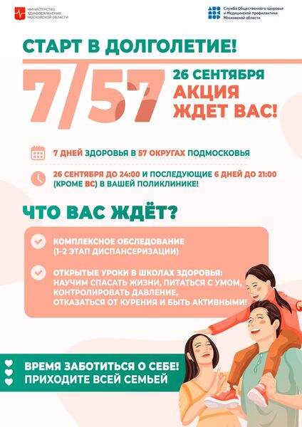 Областная акция «7/57. Старт в долголетие» в Рузской больнице: комплексное обследование и вакцинация
